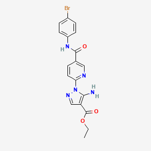 ethyl 5-amino-1-{5-[(4-bromophenyl)carbamoyl]pyridin-2-yl}-1H-pyrazole-4-carboxylate