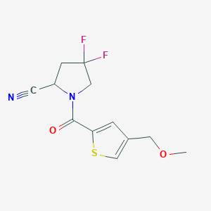 molecular formula C12H12F2N2O2S B2646726 4,4-Difluoro-1-[4-(methoxymethyl)thiophene-2-carbonyl]pyrrolidine-2-carbonitrile CAS No. 2305263-66-3