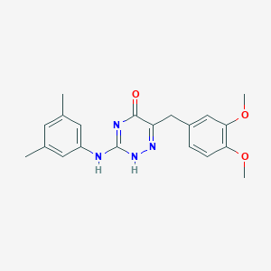 6-[(3,4-dimethoxyphenyl)methyl]-3-(3,5-dimethylanilino)-2H-1,2,4-triazin-5-one