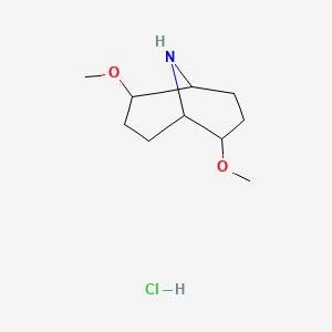 molecular formula C10H20ClNO2 B2646730 2,6-二甲氧基-9-氮杂双环[3.3.1]壬烷；盐酸盐 CAS No. 2305253-80-7