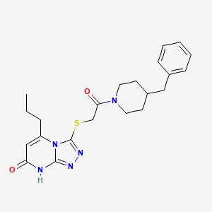 3-{[2-(4-benzylpiperidin-1-yl)-2-oxoethyl]sulfanyl}-5-propyl-7H,8H-[1,2,4]triazolo[4,3-a]pyrimidin-7-one