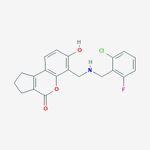 molecular formula C20H17ClFNO3 B264674 6-{[(2-chloro-6-fluorobenzyl)amino]methyl}-7-hydroxy-2,3-dihydrocyclopenta[c]chromen-4(1H)-one 