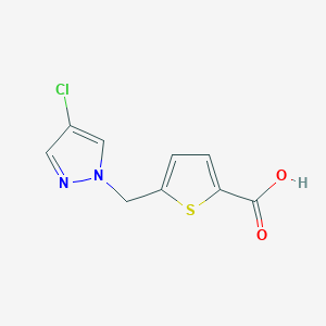 molecular formula C9H7ClN2O2S B2646744 5-[(4-chloro-1H-pyrazol-1-yl)methyl]thiophene-2-carboxylic acid CAS No. 1006455-24-8