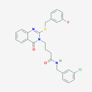 N-[(3-chlorophenyl)methyl]-4-(2-{[(3-fluorophenyl)methyl]sulfanyl}-4-oxo-3,4-dihydroquinazolin-3-yl)butanamide