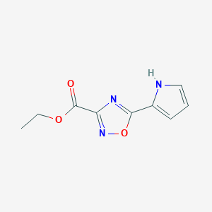molecular formula C9H9N3O3 B2646749 Ethyl 5-(1H-pyrrol-2-yl)-1,2,4-oxadiazole-3-carboxylate CAS No. 2309782-29-2