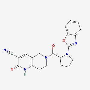 6-(1-(Benzo[d]oxazol-2-yl)pyrrolidine-2-carbonyl)-2-oxo-1,2,5,6,7,8-hexahydro-1,6-naphthyridine-3-carbonitrile