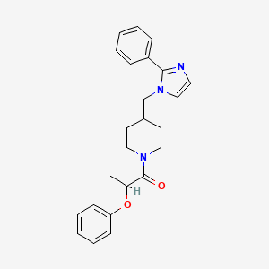 2-phenoxy-1-(4-((2-phenyl-1H-imidazol-1-yl)methyl)piperidin-1-yl)propan-1-one