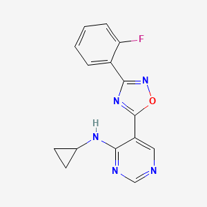 N-cyclopropyl-5-(3-(2-fluorophenyl)-1,2,4-oxadiazol-5-yl)pyrimidin-4-amine