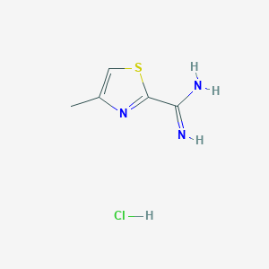 molecular formula C5H8ClN3S B2646805 4-Methyl-1,3-thiazole-2-carboximidamide hydrochloride CAS No. 1461705-41-8