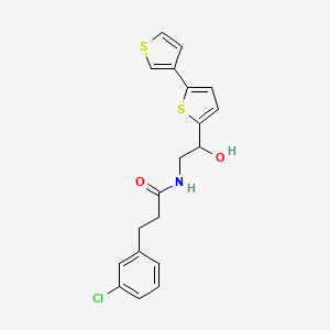 molecular formula C19H18ClNO2S2 B2646813 N-(2-([2,3'-联噻吩]-5-基)-2-羟乙基)-3-(3-氯苯基)丙酰胺 CAS No. 2194965-69-8