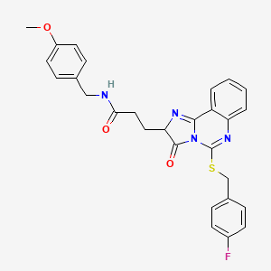 3-(5-{[(4-fluorophenyl)methyl]sulfanyl}-3-oxo-2H,3H-imidazo[1,2-c]quinazolin-2-yl)-N-[(4-methoxyphenyl)methyl]propanamide
