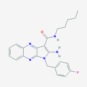 molecular formula C23H24FN5O B264682 2-amino-1-(4-fluorobenzyl)-N-pentyl-1H-pyrrolo[2,3-b]quinoxaline-3-carboxamide 
