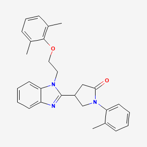 molecular formula C28H29N3O2 B2646825 4-(1-(2-(2,6-dimethylphenoxy)ethyl)-1H-benzo[d]imidazol-2-yl)-1-(o-tolyl)pyrrolidin-2-one CAS No. 890633-70-2