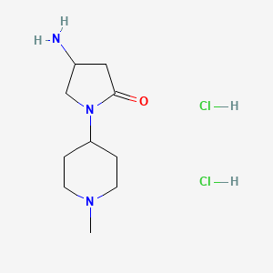 molecular formula C10H21Cl2N3O B2646832 4-Amino-1-(1-methylpiperidin-4-yl)pyrrolidin-2-one dihydrochloride CAS No. 2230807-80-2