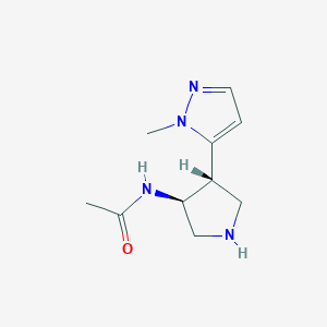 molecular formula C10H16N4O B2646834 N-[(3S,4R)-4-(2-甲基吡唑-3-基)吡咯烷-3-基]乙酰胺 CAS No. 2230802-45-4