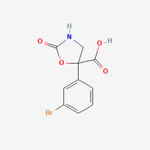 molecular formula C10H8BrNO4 B2646835 5-(3-Bromophenyl)-2-oxo-1,3-oxazolidine-5-carboxylic acid CAS No. 2248327-43-5