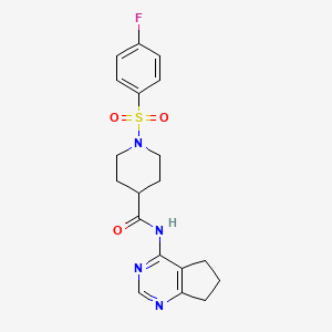 molecular formula C19H21FN4O3S B2646844 N-(6,7-dihydro-5H-cyclopenta[d]pyrimidin-4-yl)-1-((4-fluorophenyl)sulfonyl)piperidine-4-carboxamide CAS No. 946304-43-4