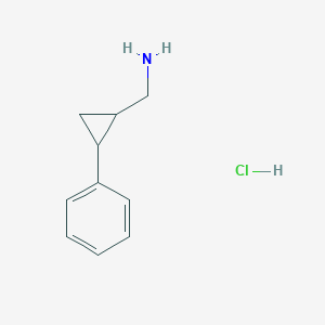 molecular formula C10H14ClN B2646845 (2-苯基环丙基)甲胺盐酸盐 CAS No. 90874-42-3