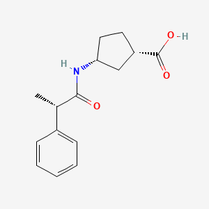 molecular formula C15H19NO3 B2646847 (1S,3R)-3-[[(2S)-2-苯基丙酰基]氨基]环戊烷-1-羧酸 CAS No. 1824969-10-9