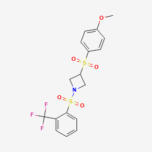 3-((4-Methoxyphenyl)sulfonyl)-1-((2-(trifluoromethyl)phenyl)sulfonyl)azetidine