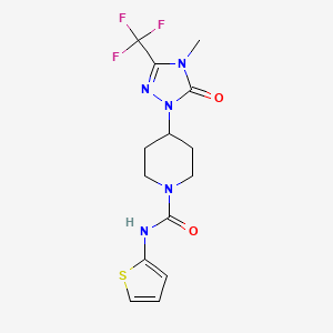 molecular formula C14H16F3N5O2S B2646865 4-(4-methyl-5-oxo-3-(trifluoromethyl)-4,5-dihydro-1H-1,2,4-triazol-1-yl)-N-(thiophen-2-yl)piperidine-1-carboxamide CAS No. 2034603-34-2