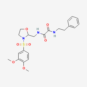 N1-((3-((3,4-dimethoxyphenyl)sulfonyl)oxazolidin-2-yl)methyl)-N2-phenethyloxalamide