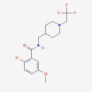 molecular formula C16H20BrF3N2O2 B2646876 2-Bromo-5-methoxy-N-[[1-(2,2,2-trifluoroethyl)piperidin-4-yl]methyl]benzamide CAS No. 2310205-55-9