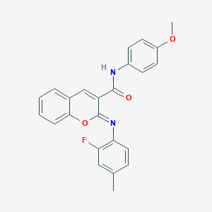 (2Z)-2-[(2-fluoro-4-methylphenyl)imino]-N-(4-methoxyphenyl)-2H-chromene-3-carboxamide