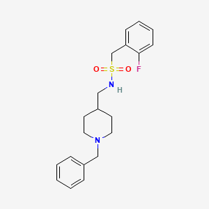molecular formula C20H25FN2O2S B2646886 N-[(1-benzylpiperidin-4-yl)methyl]-1-(2-fluorophenyl)methanesulfonamide CAS No. 953154-98-8