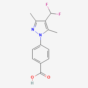 molecular formula C13H12F2N2O2 B2646892 4-[4-(Difluoromethyl)-3,5-dimethylpyrazol-1-yl]benzoic acid CAS No. 2248360-57-6