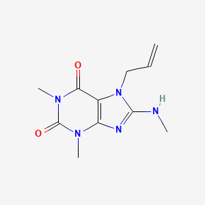 molecular formula C11H15N5O2 B2646893 1,3-Dimethyl-8-(methylamino)-7-prop-2-enylpurine-2,6-dione CAS No. 377050-67-4