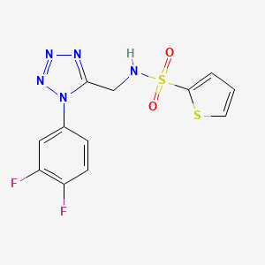 molecular formula C12H9F2N5O2S2 B2646894 N-((1-(3,4-difluorophenyl)-1H-tetrazol-5-yl)methyl)thiophene-2-sulfonamide CAS No. 921125-10-2