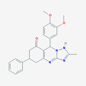 molecular formula C24H24N4O3 B264691 9-(3,4-dimethoxyphenyl)-2-methyl-6-phenyl-5,6,7,9-tetrahydro-1H-[1,2,4]triazolo[5,1-b]quinazolin-8-one 