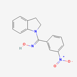 molecular formula C15H13N3O3 B2646918 2,3-dihydro-1H-indol-1-yl(3-nitrophenyl)methanone oxime CAS No. 692288-01-0