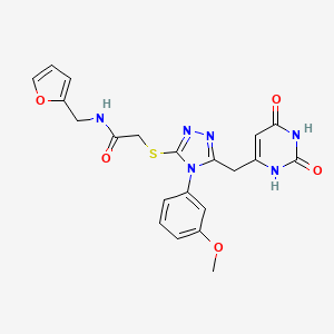 molecular formula C21H20N6O5S B2646920 2-[[5-[(2,4-dioxo-1H-pyrimidin-6-yl)methyl]-4-(3-methoxyphenyl)-1,2,4-triazol-3-yl]sulfanyl]-N-(furan-2-ylmethyl)acetamide CAS No. 852049-09-3