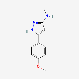 molecular formula C11H13N3O B2646923 5-(4-甲氧基苯基)-N-甲基-1H-吡唑-3-胺 CAS No. 101476-65-7