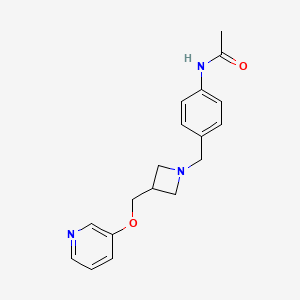 molecular formula C18H21N3O2 B2646933 N-[4-[[3-(Pyridin-3-yloxymethyl)azetidin-1-yl]methyl]phenyl]acetamide CAS No. 2380063-36-3