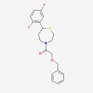 molecular formula C20H21F2NO2S B2646943 2-(苄氧基)-1-(7-(2,5-二氟苯基)-1,4-噻氮杂环-4-基)乙酮 CAS No. 1706092-23-0