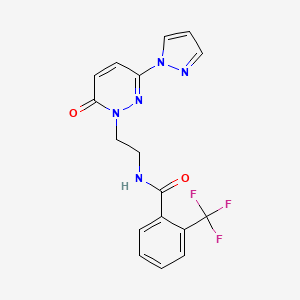 N-(2-(6-oxo-3-(1H-pyrazol-1-yl)pyridazin-1(6H)-yl)ethyl)-2-(trifluoromethyl)benzamide