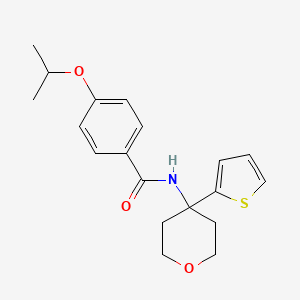 molecular formula C19H23NO3S B2646948 4-isopropoxy-N-(4-(thiophen-2-yl)tetrahydro-2H-pyran-4-yl)benzamide CAS No. 2034507-60-1