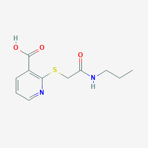 molecular formula C11H14N2O3S B2646951 2-{[2-氧代-2-(丙氨基)乙基]硫代}烟酸 CAS No. 852537-91-8