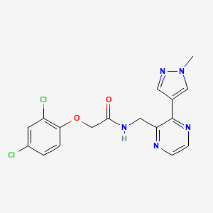 molecular formula C17H15Cl2N5O2 B2646960 2-(2,4-dichlorophenoxy)-N-((3-(1-methyl-1H-pyrazol-4-yl)pyrazin-2-yl)methyl)acetamide CAS No. 2034395-44-1