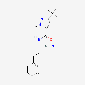 molecular formula C20H26N4O B2646962 5-Tert-butyl-N-(2-cyano-4-phenylbutan-2-yl)-2-methylpyrazole-3-carboxamide CAS No. 1436126-17-8