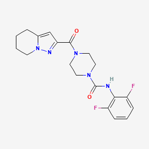 molecular formula C19H21F2N5O2 B2646971 N-(2,6-二氟苯基)-4-(4,5,6,7-四氢吡唑并[1,5-a]吡啶-2-羰基)哌嗪-1-甲酰胺 CAS No. 2034543-11-6