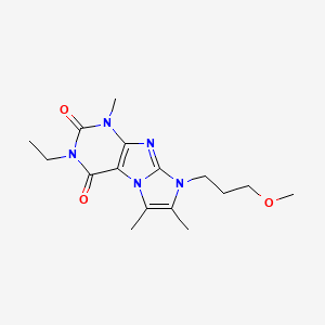 molecular formula C16H23N5O3 B2646973 2-Ethyl-6-(3-methoxypropyl)-4,7,8-trimethylpurino[7,8-a]imidazole-1,3-dione CAS No. 878441-32-8