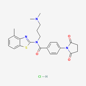 molecular formula C24H27ClN4O3S B2646975 盐酸N-(3-(二甲氨基)丙基)-4-(2,5-二氧代吡咯烷-1-基)-N-(4-甲基苯并[d]噻唑-2-基)苯甲酰胺 CAS No. 1215454-48-0