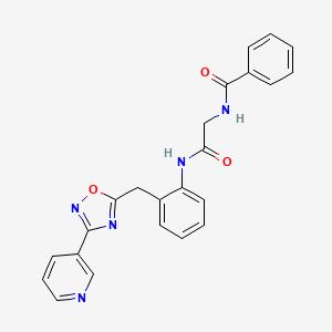 molecular formula C23H19N5O3 B2646976 N-(2-氧代-2-((2-((3-(吡啶-3-基)-1,2,4-恶二唑-5-基)甲基)苯基)氨基)乙基)苯甲酰胺 CAS No. 1705890-86-3