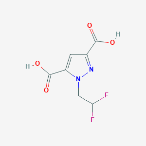 molecular formula C7H6F2N2O4 B2646979 1-(2,2-Difluoroethyl)pyrazole-3,5-dicarboxylic acid CAS No. 1946816-92-7