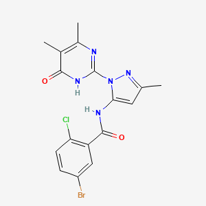 molecular formula C17H15BrClN5O2 B2646981 5-bromo-2-chloro-N-(1-(4,5-dimethyl-6-oxo-1,6-dihydropyrimidin-2-yl)-3-methyl-1H-pyrazol-5-yl)benzamide CAS No. 1052606-30-0