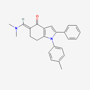 molecular formula C24H24N2O B2646996 (5E)-5-(dimethylaminomethylidene)-1-(4-methylphenyl)-2-phenyl-6,7-dihydroindol-4-one CAS No. 338397-33-4